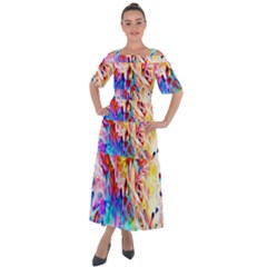 Background-drips-fluid-colorful- Shoulder Straps Boho Maxi Dress 