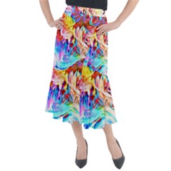 Background-drips-fluid-colorful- Midi Mermaid Skirt by Jancukart