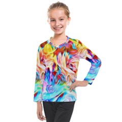 Background-drips-fluid-colorful- Kids  Long Mesh Tee