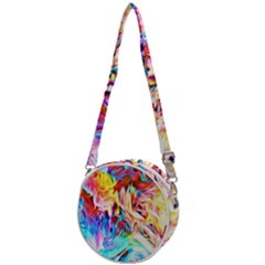 Background-drips-fluid-colorful- Crossbody Circle Bag