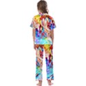 Background-drips-fluid-colorful- Kids  Satin Short Sleeve Pajamas Set View2