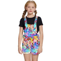 Background-drips-fluid-colorful- Kids  Short Overalls