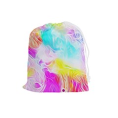 Background-drips-fluid-colorful Drawstring Pouch (large)