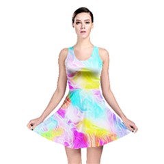 Background-drips-fluid-colorful Reversible Skater Dress