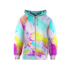 Background-drips-fluid-colorful Kids  Zipper Hoodie