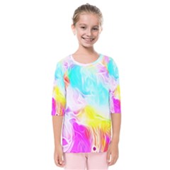 Background-drips-fluid-colorful Kids  Quarter Sleeve Raglan Tee