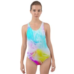 Background-drips-fluid-colorful Cut-out Back One Piece Swimsuit