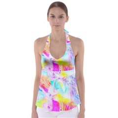 Background-drips-fluid-colorful Babydoll Tankini Top