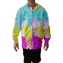 Background-drips-fluid-colorful Kids  Hooded Windbreaker