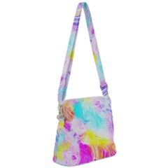 Background-drips-fluid-colorful Zipper Messenger Bag