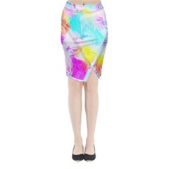 Background-drips-fluid-colorful Midi Wrap Pencil Skirt by Jancukart