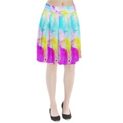 Background-drips-fluid-colorful Pleated Skirt