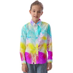 Background-drips-fluid-colorful Kids  Long Sleeve Shirt