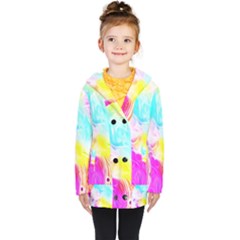 Background-drips-fluid-colorful Kids  Double Breasted Button Coat