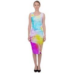 Background-drips-fluid-colorful Sleeveless Pencil Dress by Jancukart