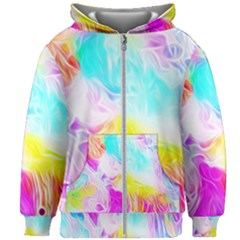 Background-drips-fluid-colorful Kids  Zipper Hoodie Without Drawstring