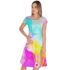 Background-drips-fluid-colorful Classic Short Sleeve Dress by Jancukart