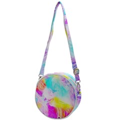 Background-drips-fluid-colorful Crossbody Circle Bag