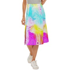 Background-drips-fluid-colorful Midi Panel Skirt by Jancukart