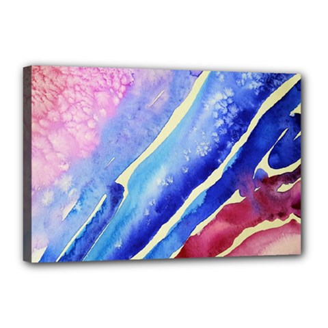 Painting-abstract-blue-pink-spots Canvas 18  X 12  (stretched)