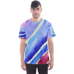 Painting-abstract-blue-pink-spots Men s Sport Mesh Tee