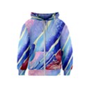 Painting-abstract-blue-pink-spots Kids  Zipper Hoodie View1