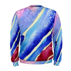 Painting-abstract-blue-pink-spots Men s Sweatshirt by Jancukart