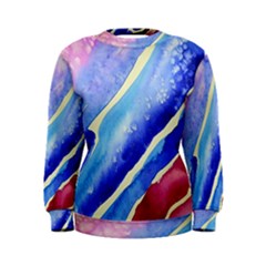 Painting-abstract-blue-pink-spots Women s Sweatshirt