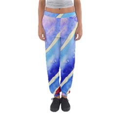 Painting-abstract-blue-pink-spots Women s Jogger Sweatpants