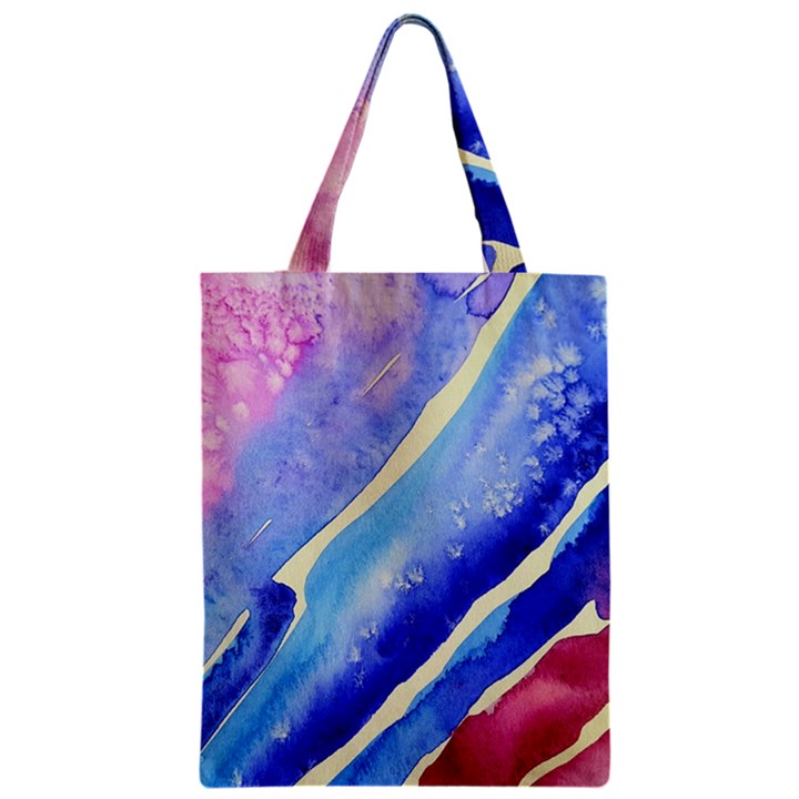 Painting-abstract-blue-pink-spots Zipper Classic Tote Bag