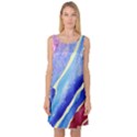 Painting-abstract-blue-pink-spots Sleeveless Satin Nightdress View1