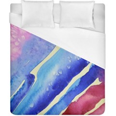 Painting-abstract-blue-pink-spots Duvet Cover (california King Size)