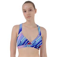 Painting-abstract-blue-pink-spots Sweetheart Sports Bra