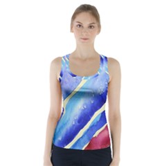 Painting-abstract-blue-pink-spots Racer Back Sports Top