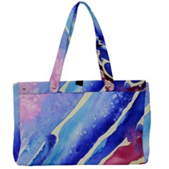 Painting-abstract-blue-pink-spots Canvas Work Bag by Jancukart