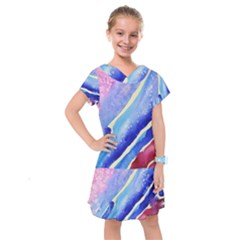 Painting-abstract-blue-pink-spots Kids  Drop Waist Dress