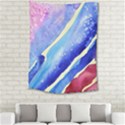 Painting-abstract-blue-pink-spots Medium Tapestry View2