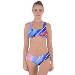 Painting-abstract-blue-pink-spots Criss Cross Bikini Set