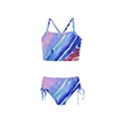 Painting-abstract-blue-pink-spots Girls  Tankini Swimsuit View1