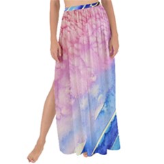 Painting-abstract-blue-pink-spots Maxi Chiffon Tie-up Sarong