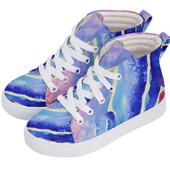 Painting-abstract-blue-pink-spots Kids  Hi-top Skate Sneakers