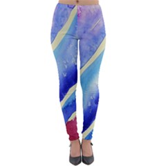 Painting-abstract-blue-pink-spots Lightweight Velour Leggings