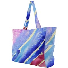 Painting-abstract-blue-pink-spots Simple Shoulder Bag