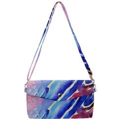 Painting-abstract-blue-pink-spots Removable Strap Clutch Bag