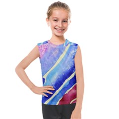 Painting-abstract-blue-pink-spots Kids  Mesh Tank Top