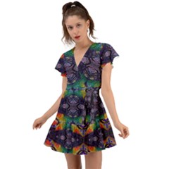 Phronesis-awareness-philosophy Flutter Sleeve Wrap Dress