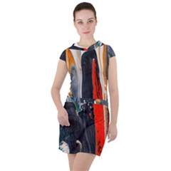 Art-modern-painting-background Drawstring Hooded Dress