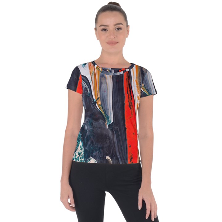 Art-modern-painting-background Short Sleeve Sports Top 