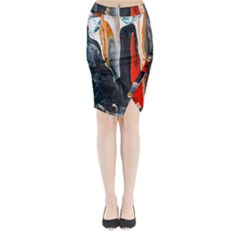 Art-modern-painting-background Midi Wrap Pencil Skirt