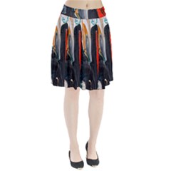 Art-modern-painting-background Pleated Skirt